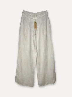 Dressed Up Attitude Linen Pants, Beige