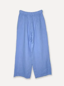 Dressed Up Attitude Linen Pants, Sea Blue