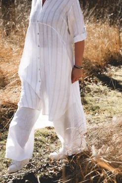 Dressed Up Attitude Linen Pants, White