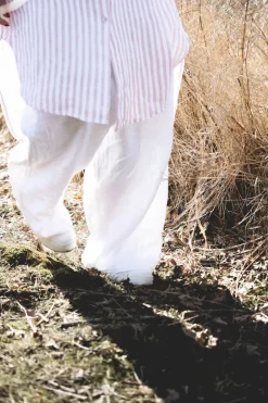 Dressed Up Attitude Linen Pants, White