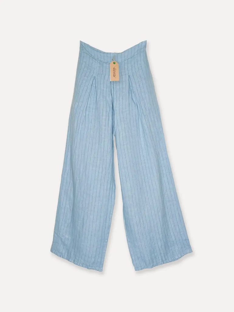 Dressed Up Attitude Stripe Pants, Sky Blue