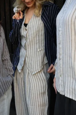 Dressed Up Attitude Stripe Pants, Beige