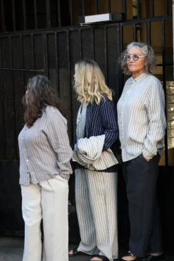 Dressed Up Attitude Stripe Pants, Beige