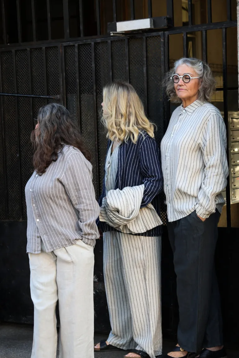 Dressed Up Attitude Stripe Pants, Beige