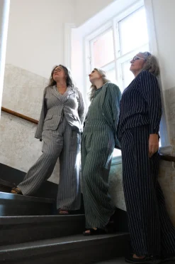 Dressed Up Attitude Stripe Pants, Taupe