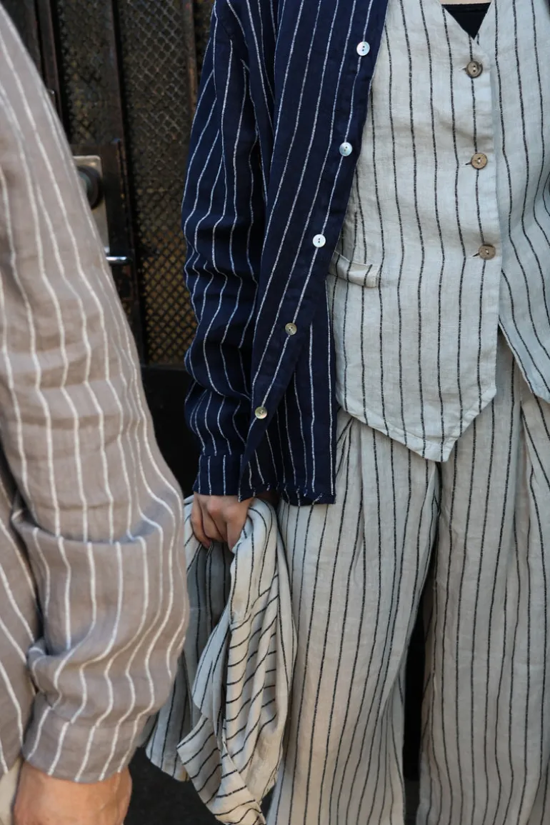 Dressed Up Attitude Stripe Pants, Beige