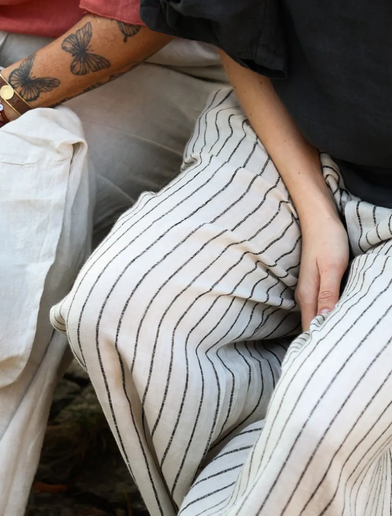 Dressed Up Attitude Stripe Pants, Beige