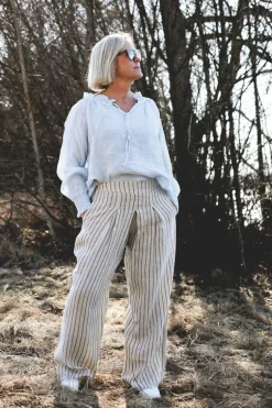 Dressed Up Attitude Stripe Pants, Beige