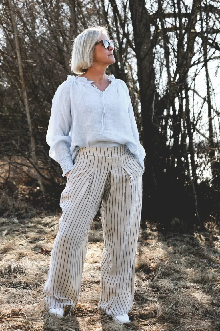 Dressed Up Attitude Stripe Pants, Beige