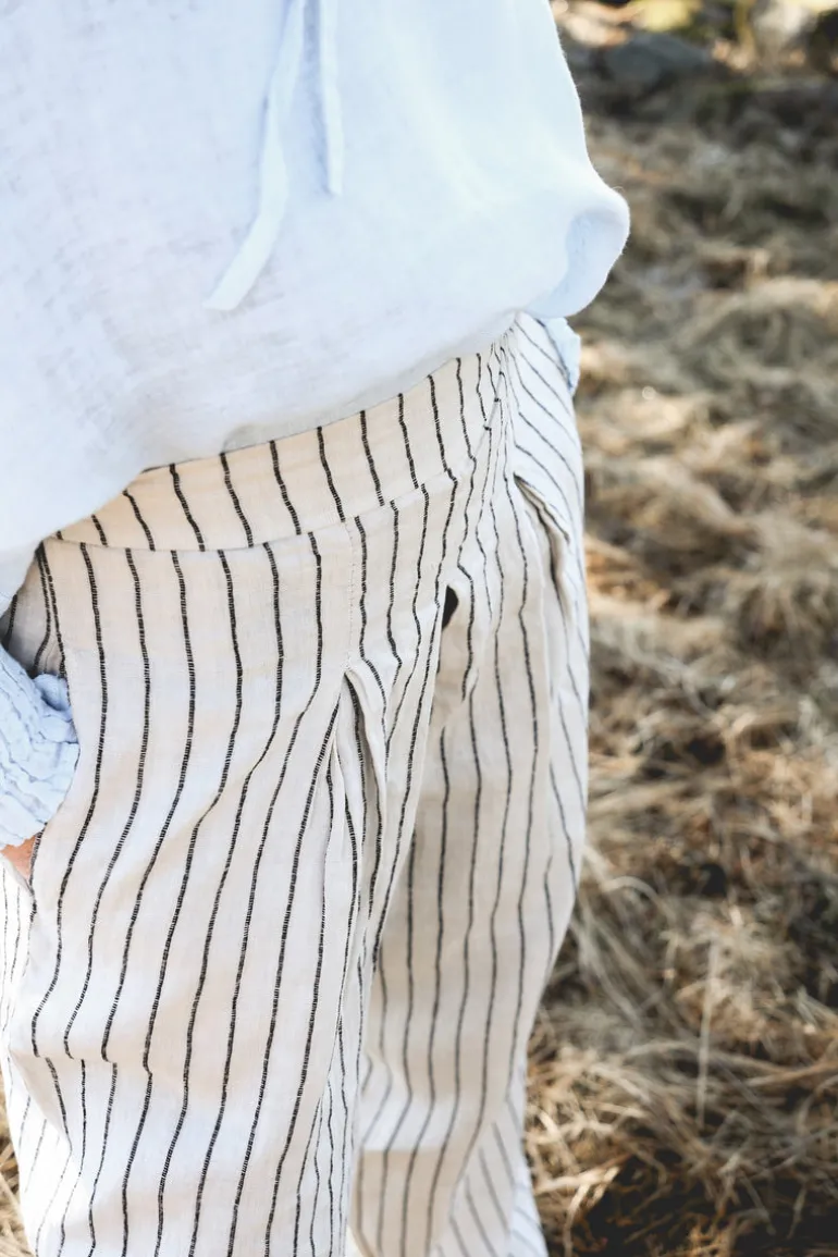 Dressed Up Attitude Stripe Pants, Beige