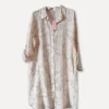 Dressed Up Bubbly Linen Shirtdress, Light Pink