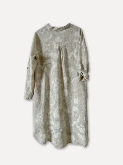 Dressed Up Bubbly Linen Shirtdress, Beige