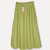 Dressed Up Linen Skirt, Olive Green