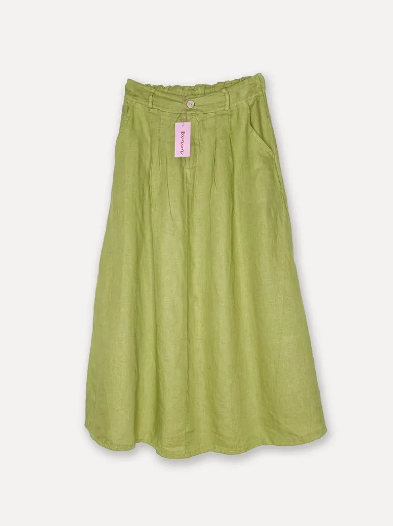 Dressed Up Linen Skirt, Olive Green