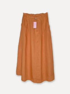Dressed Up Linen Skirt, Sepia Brown