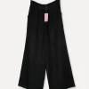5315 Elegant Baggy Linen Pants, Black