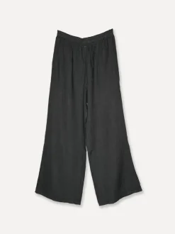 5315 Elegant Baggy Linen Pants, Dark Grey
