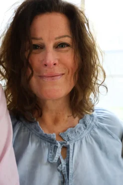 Faded Lace Shirt, Denim