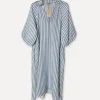 Fame Attitude Striped Linen Dress, Navy