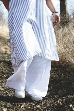 Fame Attitude Striped Linen Dress, Navy