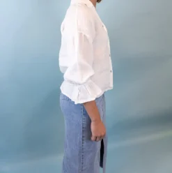 Fanny Linen Blouse, White