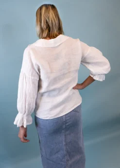 Fanny Linen Blouse, White