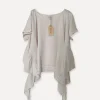 Farfalla Attitude Linen Blouse, Beige