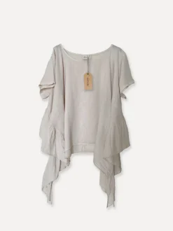 Farfalla Attitude Linen Blouse, Beige