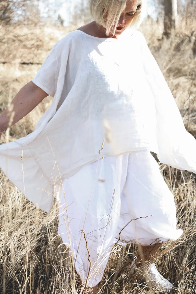 Farfalla Attitude Linen Blouse, Beige