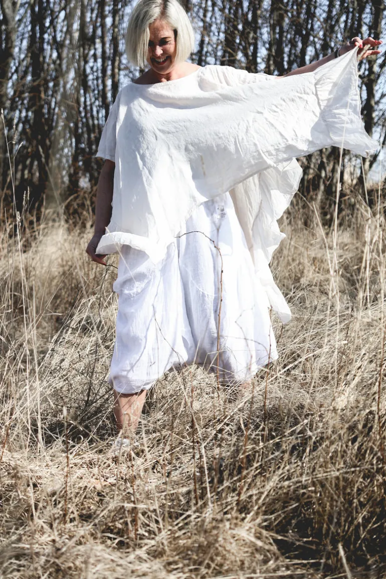 Farfalla Attitude Linen Blouse, Beige