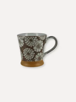 Floral Mug, Brown