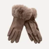 Furry Gloves, Brown