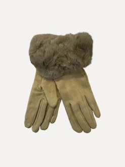 Furry Gloves, Olive