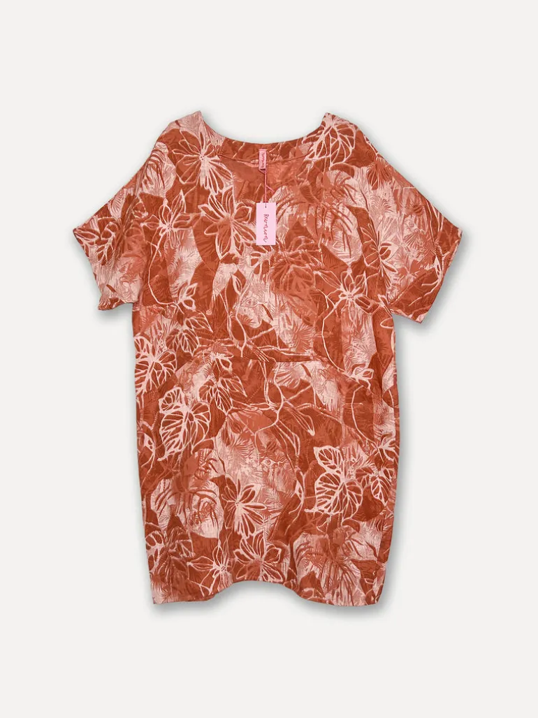 Garden Dream Linen Dress, Tomato
