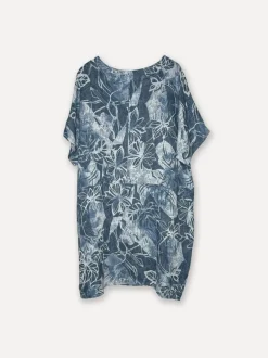 Garden Dream Linen Dress, Navy