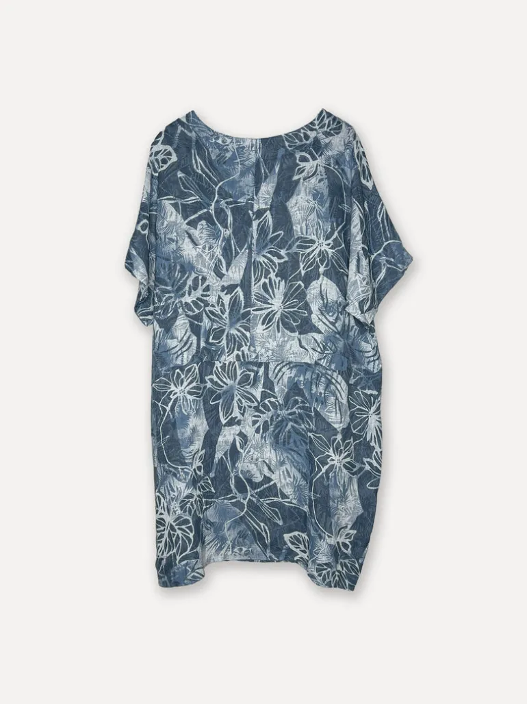 Garden Dream Linen Dress, Navy