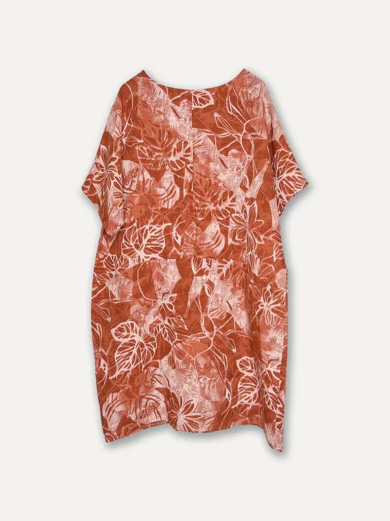 Garden Dream Linen Dress, Tomato