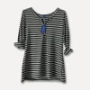 Grandpa stripe T, Grey / Black