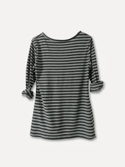 Grandpa stripe T, Grey / Black
