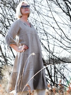 Happilicious Linen Dress, Taupe