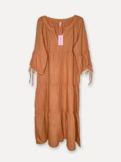 Happilicious Linen Dress, Sepia Brown