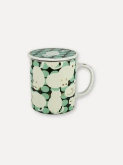 Katt Tisanekopp med Lock, Vit