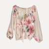 Knot Linen Shirt Flowery Attitude, Sand