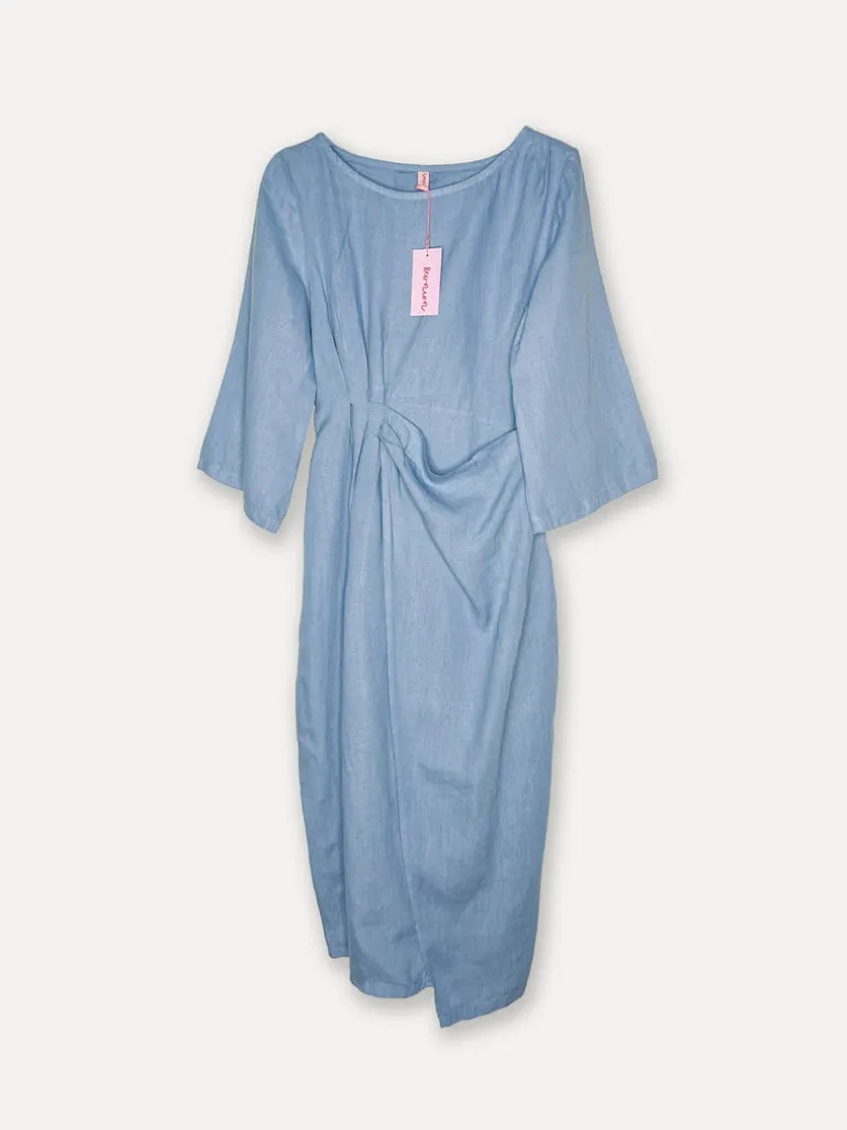 Linen Cocktail Dress, Denim