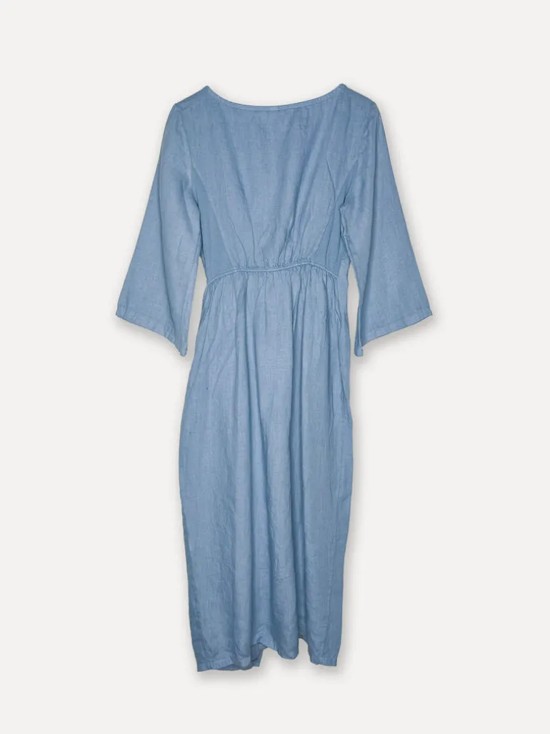 Linen Cocktail Dress, Denim