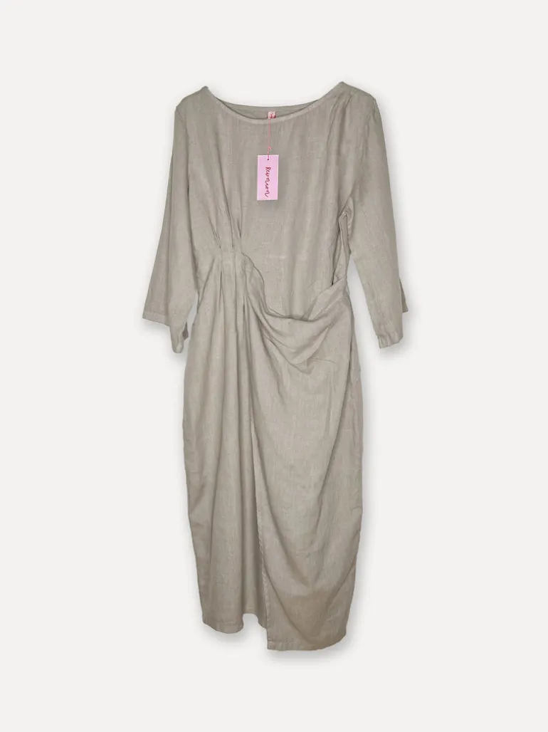 Linen Cocktail Dress, Taupe