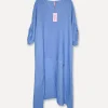 5017 Linen Dress, Sea Blue