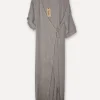 Linen wrap attitude dress, Taupe