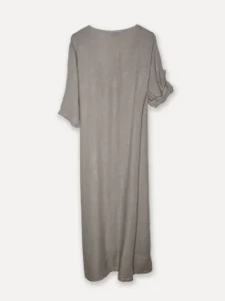 Linen wrap attitude dress, Taupe