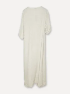 Linen wrap attitude dress, Beige